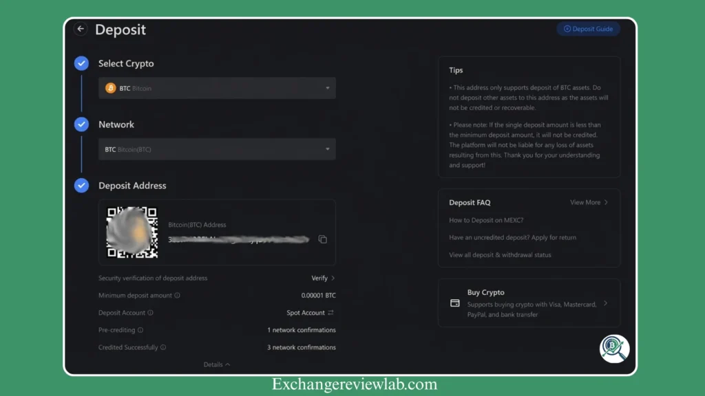mexc fees diposit to crypto exchnage